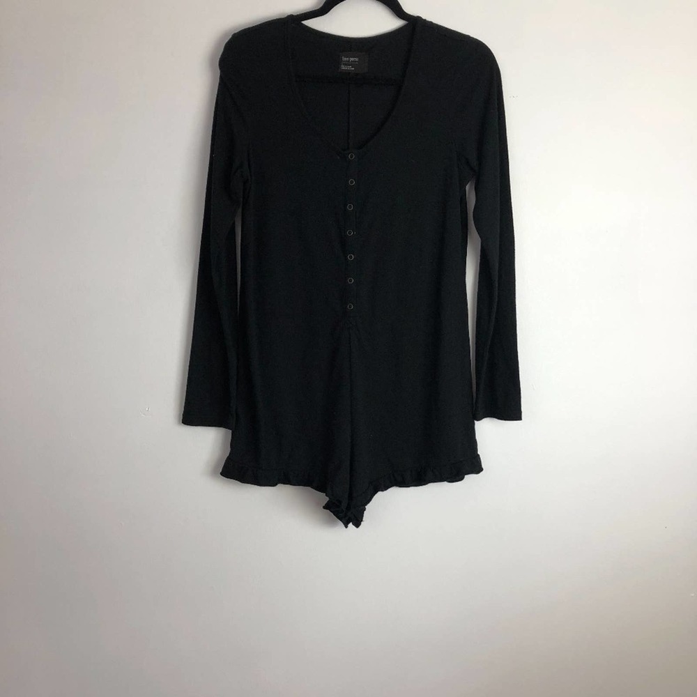 Free Press women long sleeve ruffle romper bottom